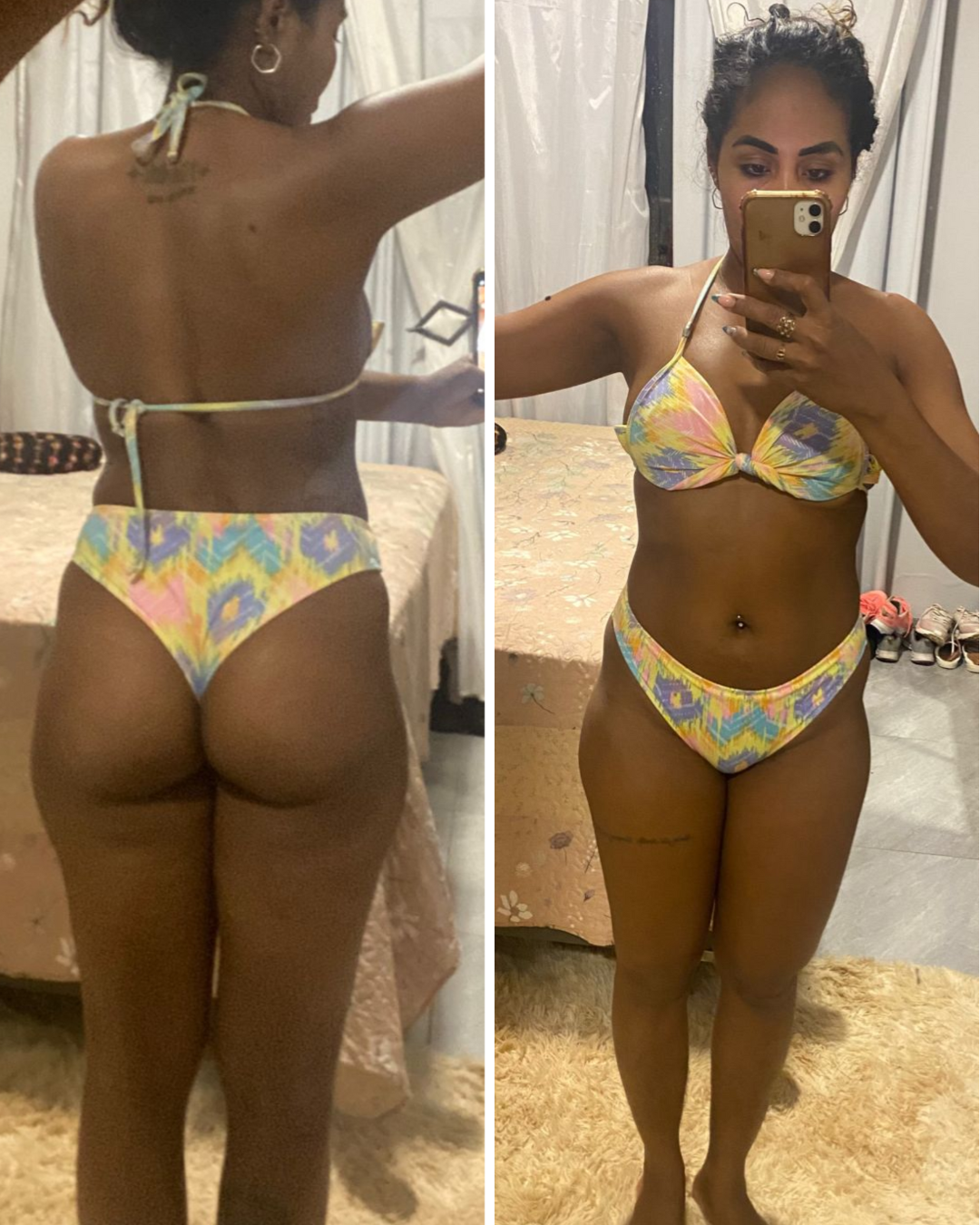 Antes e depois — aluna 1